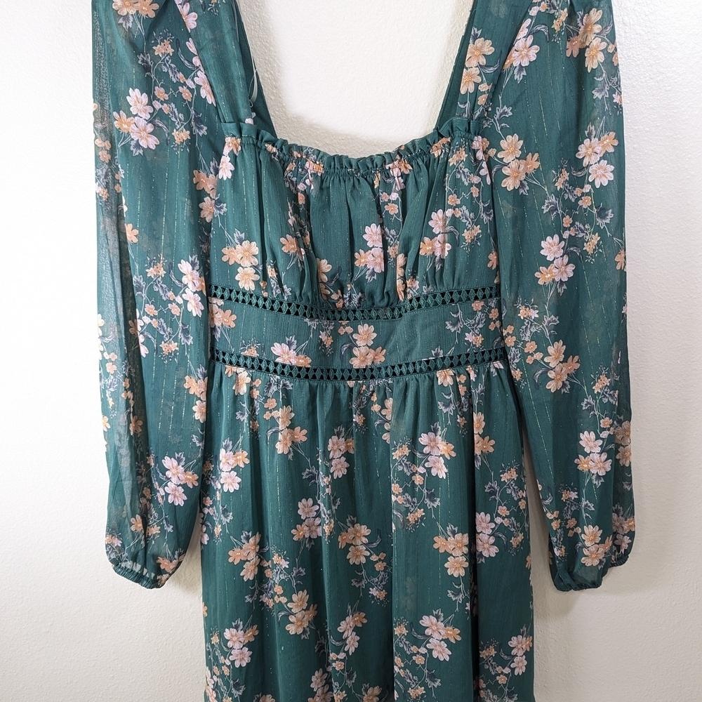 Trixxi Floral Blouse - Green and Pink - Picture 1 of 6
